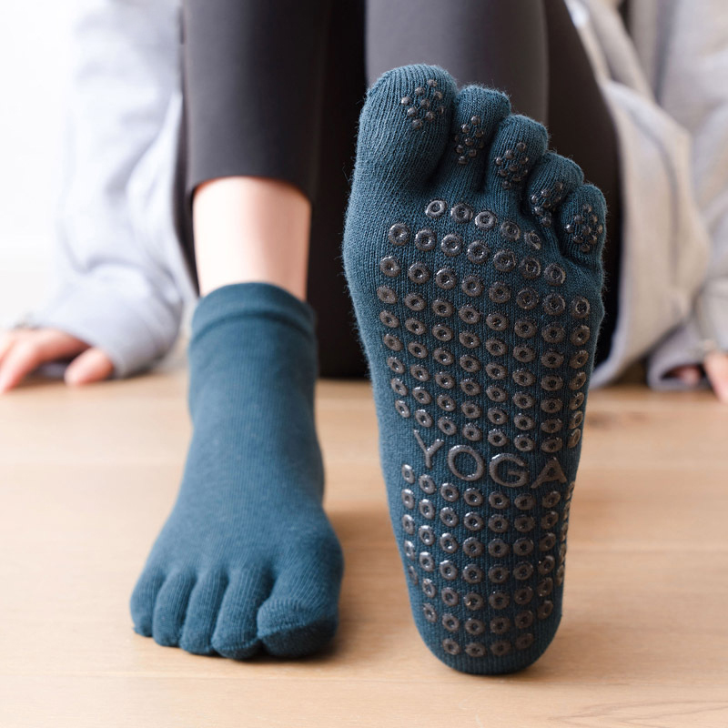 Pilates Yoga Grip Socks - 5つま先の滑り止めソックス,通気性,滑り止め,綿,ヨガ,バレエ,フィットネス,スポーツ用
