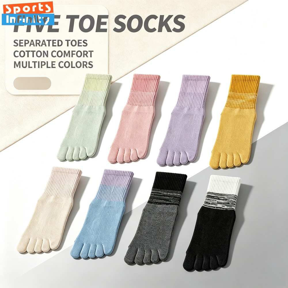 Pilates Yoga Grip Socks - 女性用つま先ヨガソックス、滑り止め付き5本指グリップソックス、通気性のある薄手ピラティスソックス、ジムトレーニング用