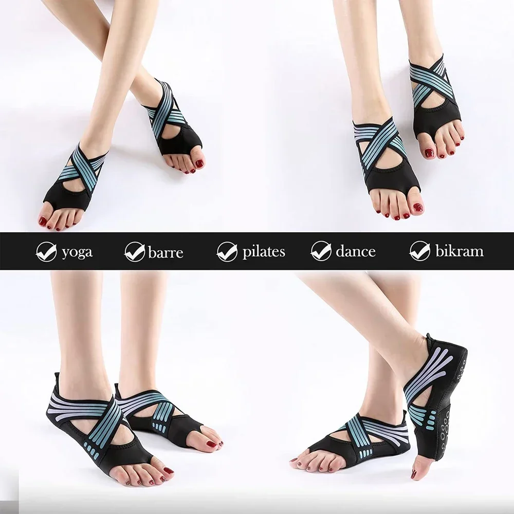 1足組プロフェッショナルノンスリップジムヨガシューズ フラッ - Pilates Yoga Grip Socks のレビューと価格