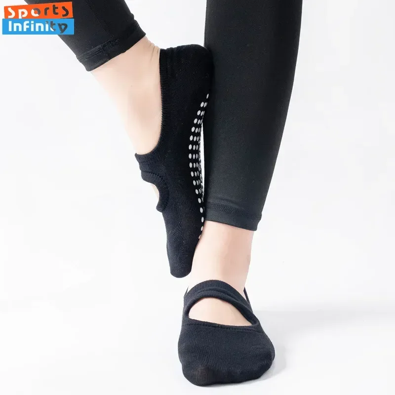 女性用シリコン滑り止めバックレスヨガソックス,屋内,バレエ, - Pilates Yoga Grip Socks のレビューと価格