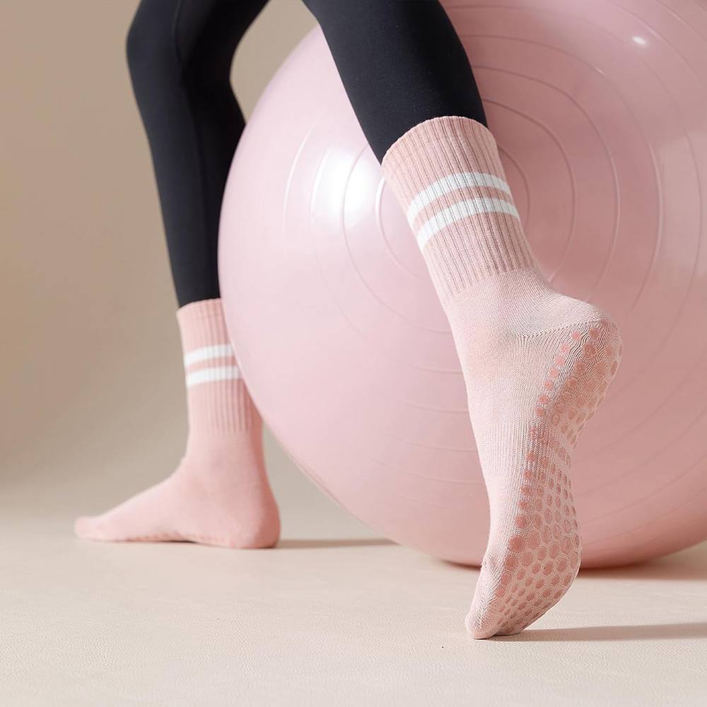 女性用グリップ付きヨガピラティスソックス、滑り止めグリップコ - Pilates Yoga Grip Socks のレビューと価格