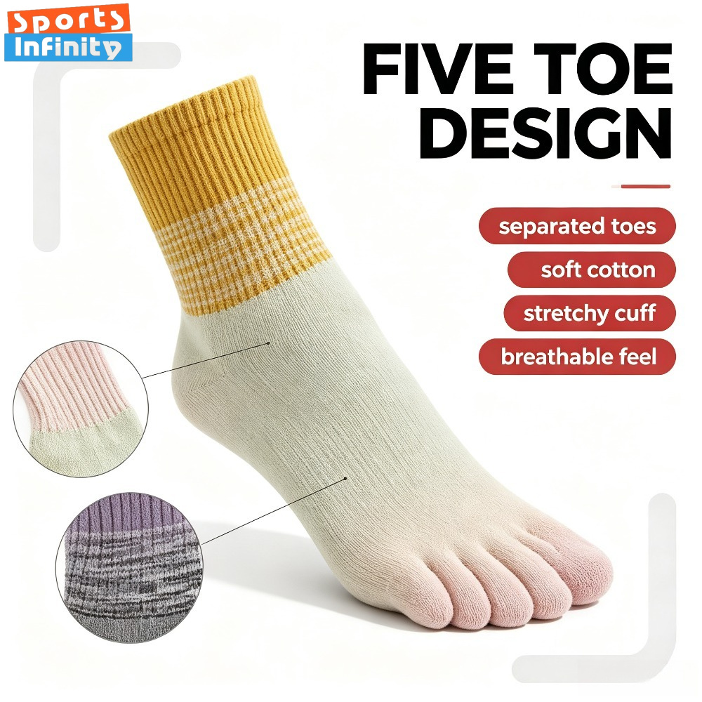 女性用つま先ヨガソックス、滑り止め付き5本指グリップソックス - Pilates Yoga Grip Socks のレビューと価格