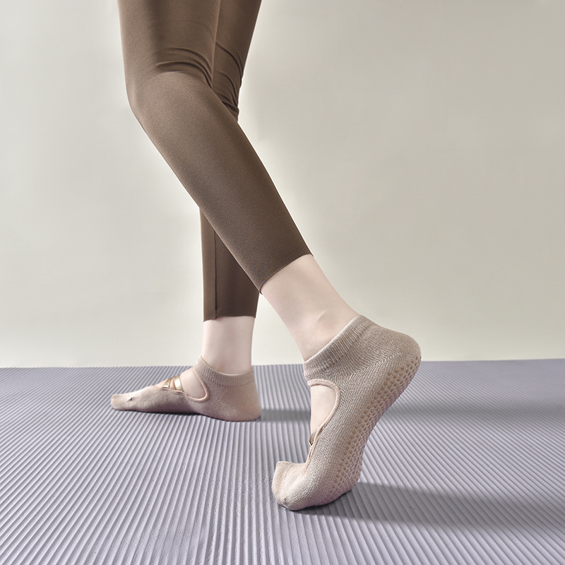 2 ペア通気性綿吸汗性ヨガソックスシリコーン滑り止めフロアソ - Medias Para Pilates Y Yoga のレビューと価格