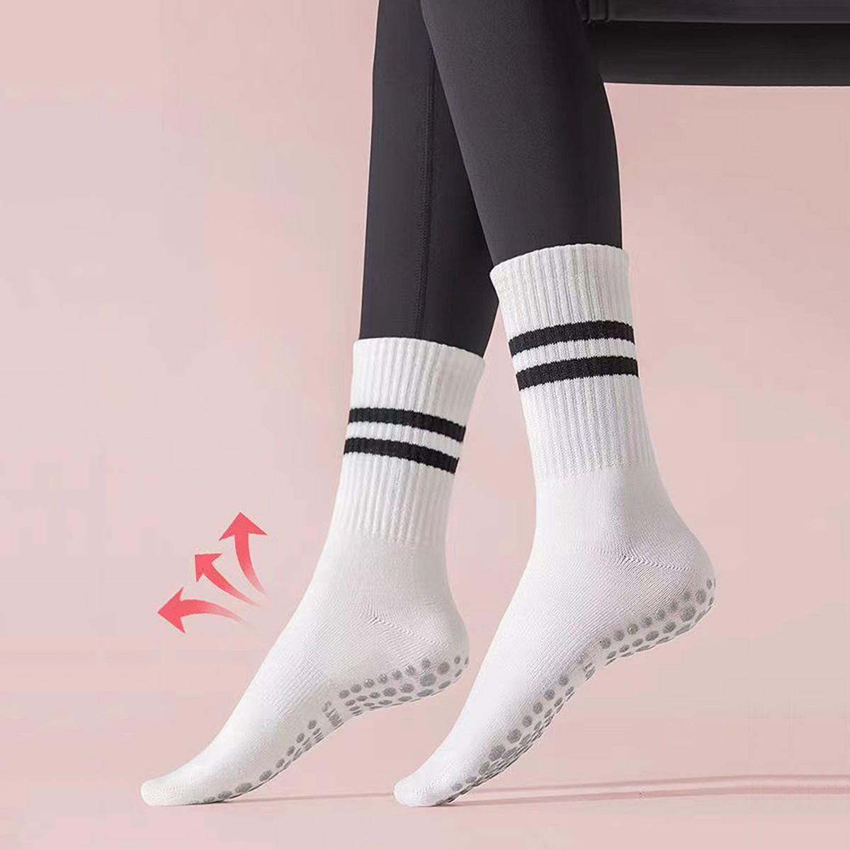 3足組 ロングヨガソックス 女性用 グリップ付き 滑り止めソ - Medias Para Pilates Y Yoga のレビューと価格
