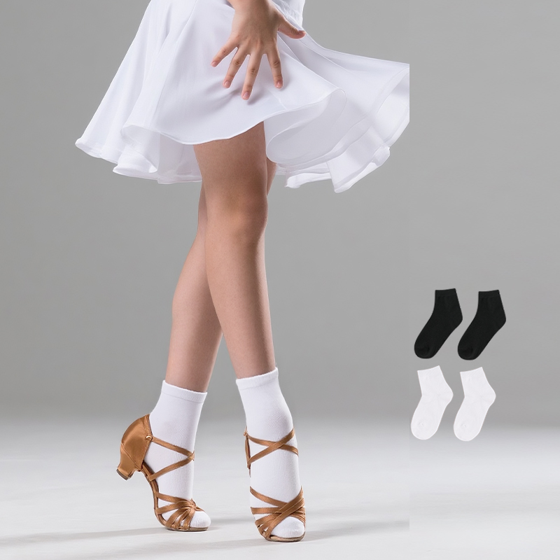 女の子女性ラテンソックス白ショートダンスソックスダンスピラテ - Medias Para Pilates Y Yoga のレビューと価格