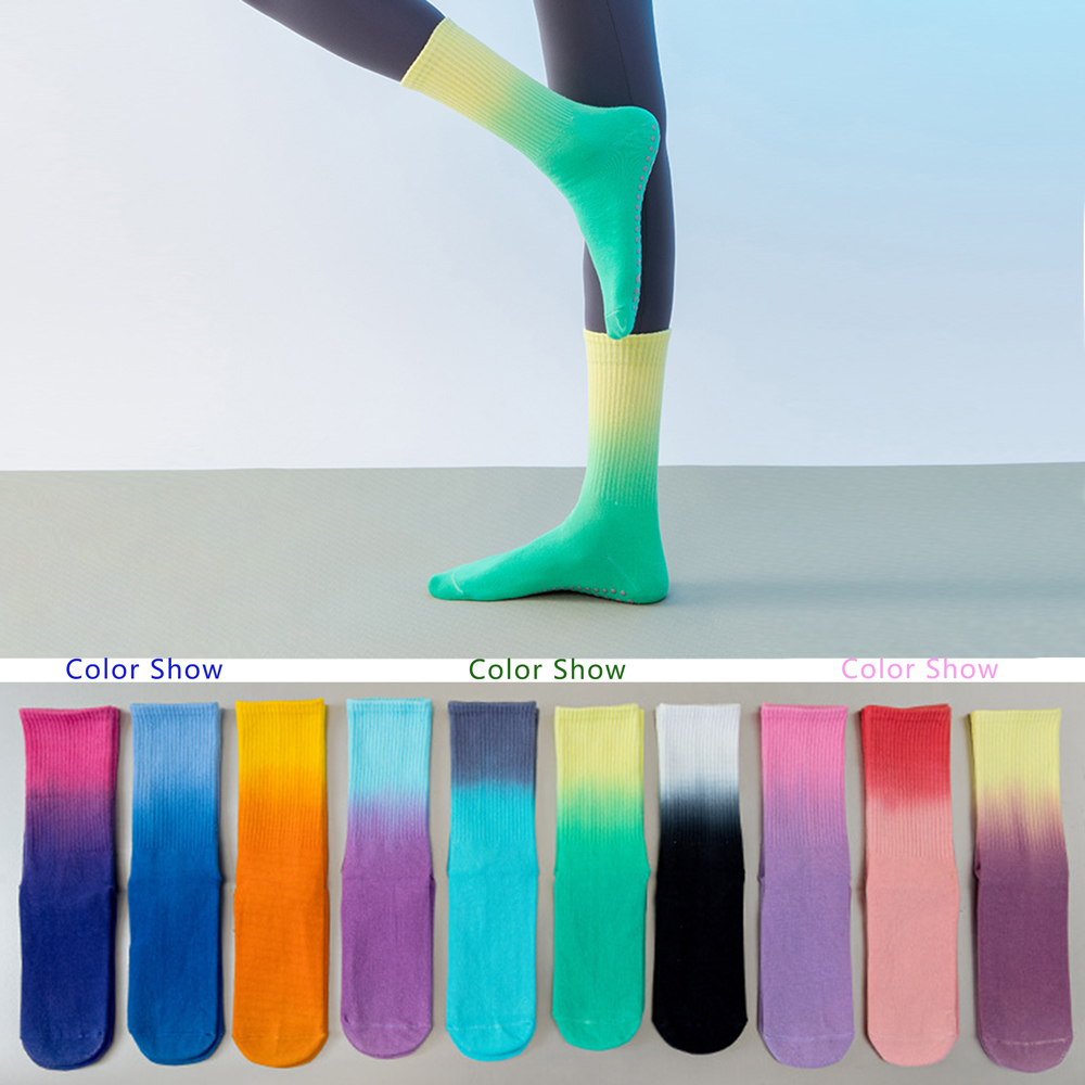 女性用のカラフルなコットンスポーツソックス、プロの滑り止めシ - Medias Para Pilates Y Yoga のレビューと価格
