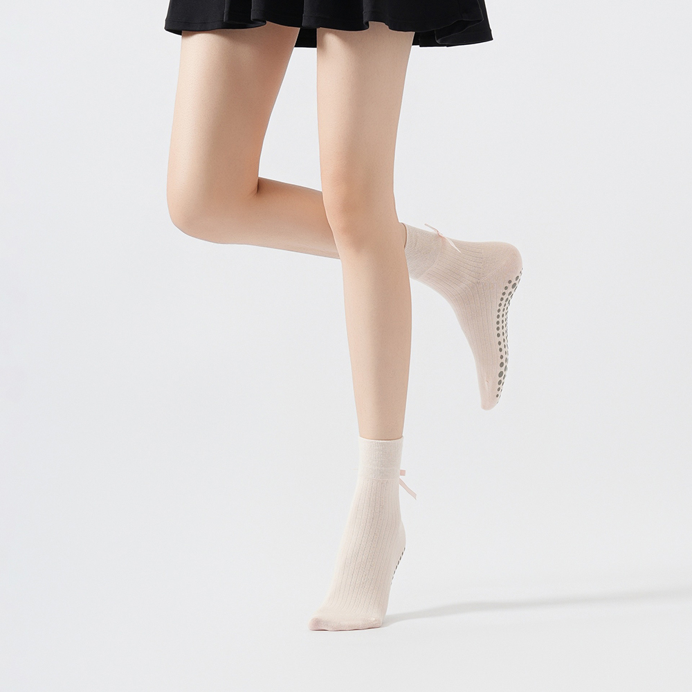 かわいいリボン付きヨガソックス、女の子向けスイートトレンドピ - Pilates & Yoga Vertebrasana のレビューと価格